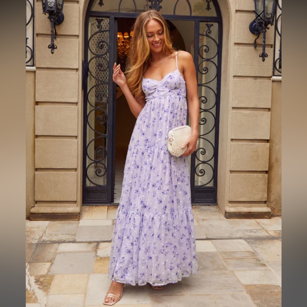 Purple floral maxi dress